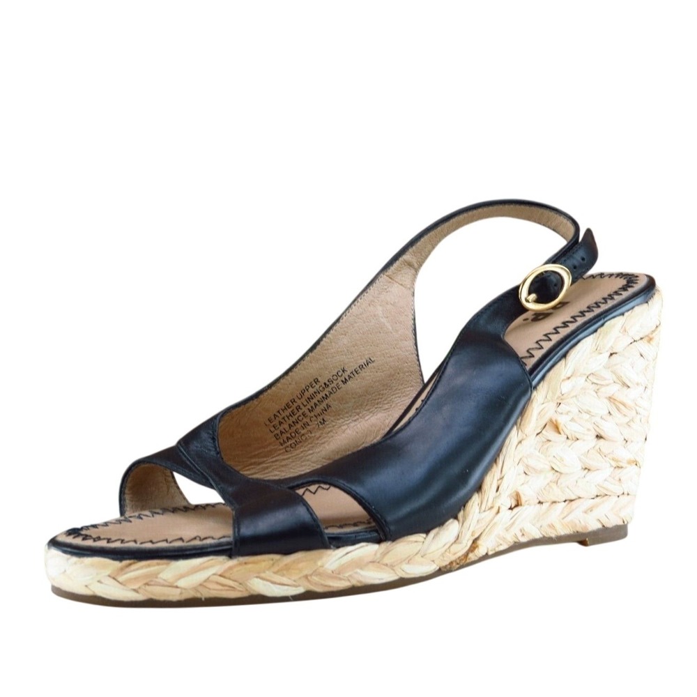 BP. Sz 7 M Black Slingback Leather Women Sandals